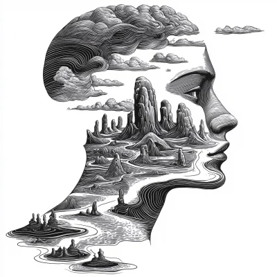 Surreal Landscape Head