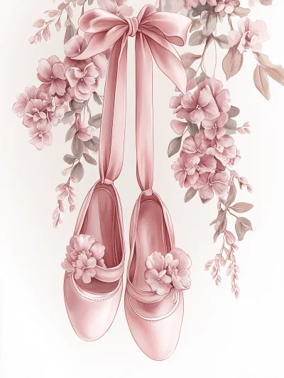 Elegant Ballet Pointe Shoes