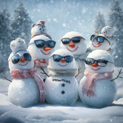 Charming Snowmen Gathering