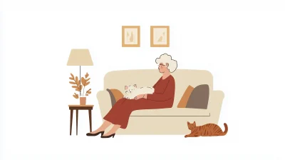 Elderly Woman with Cat