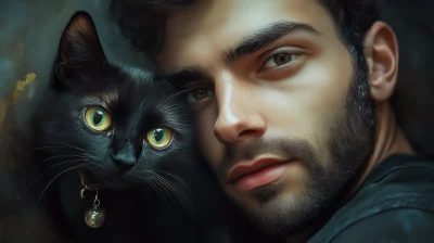 Handsome Guy with Cat