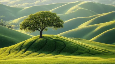 Solitary Tree on a Hill