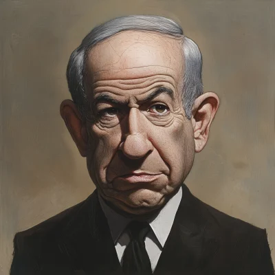 Caricature of Benjamín Netanyahu