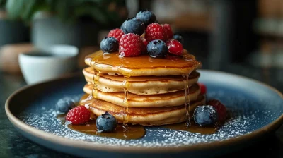 Stack of Pancakes with Berries