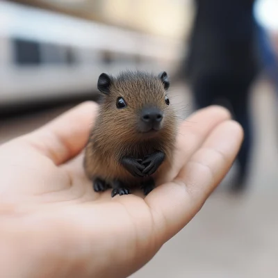 Tiny Capybaras in Hand