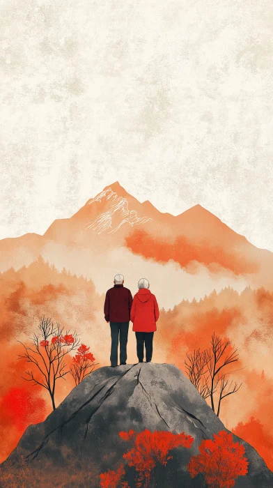 Elderly Couple on Mountain