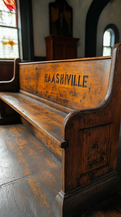 Etched Church Pew