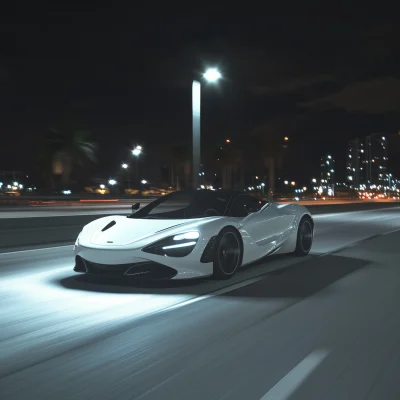 White McLaren on Miami Freeway