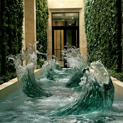 Futuristic Interactive Water Feature