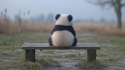 Baby Panda on a Bench