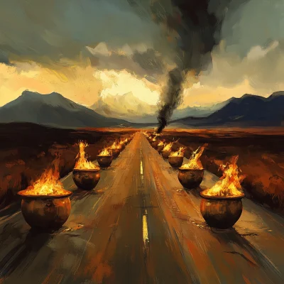 Burning Pots on Highway