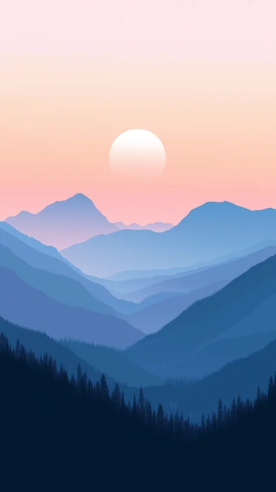 Mountain Silhouette at Sunrise