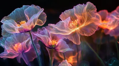 Kirlian Poppyseed Flowers