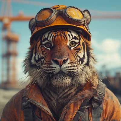 Tiger Construction Worker