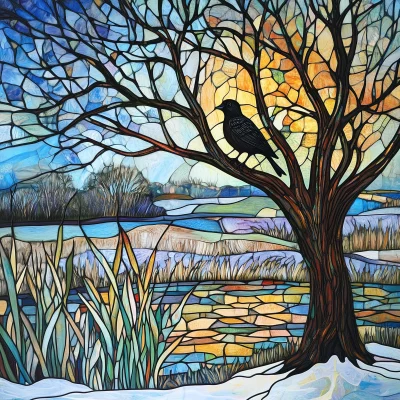 Blackbird in Winter