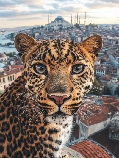 Leopard on Istanbul Roof