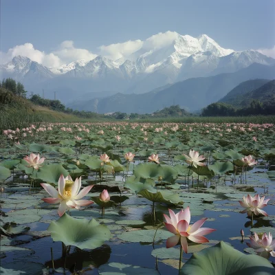 Lotus Pond Close-Up