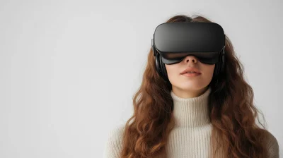 Young Woman in Virtual Reality Headset