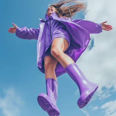 Jumping in Purple