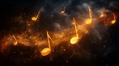 Glowing Musical Notes