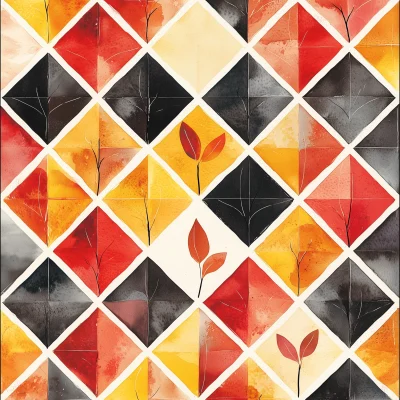 Autumn Colors Geometric Pattern