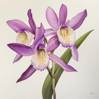 Wanda Orchid Watercolor