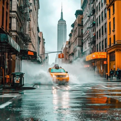 Sunny Rainy New York Cab