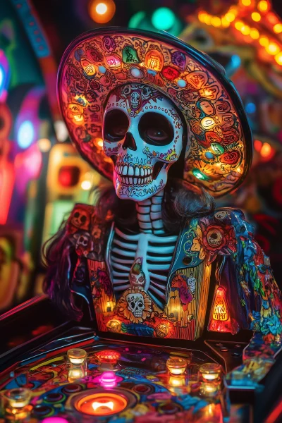 Día de Los Muertos Pinball Art