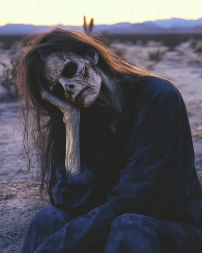 Decrepit Woman in Sonora Desert