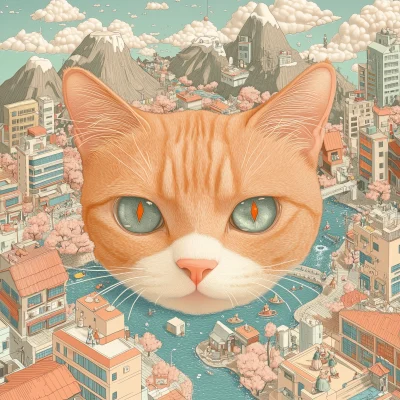 Surreal Orange Cat