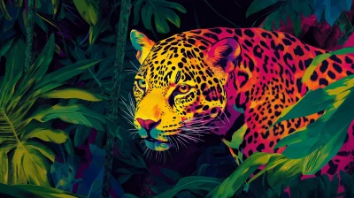 Pop Art Jaguar in Jungle