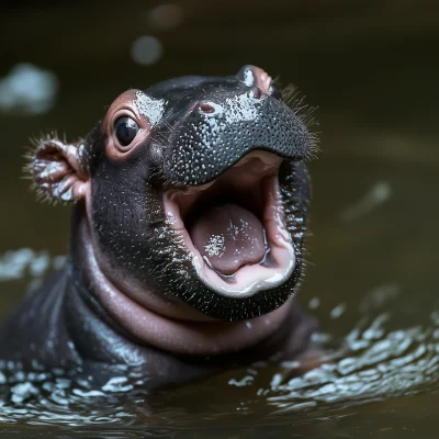 Cute Baby Pygmy Hippo