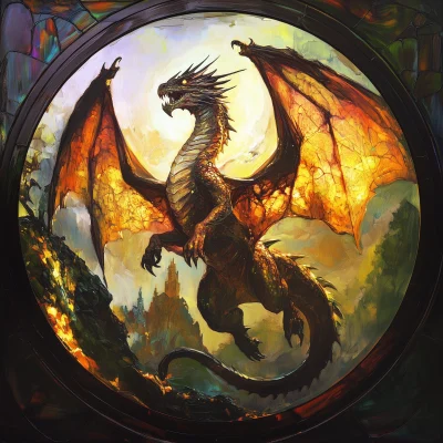 Dragon in Stained Glass