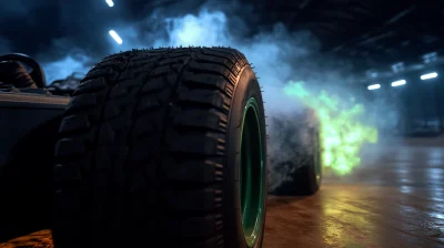 Flaming Go Kart Tire