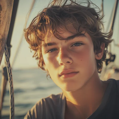 Teenage Boy Sailing