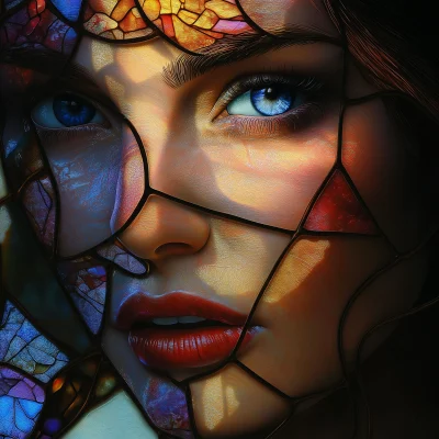 Gothic Stained Glass Woman