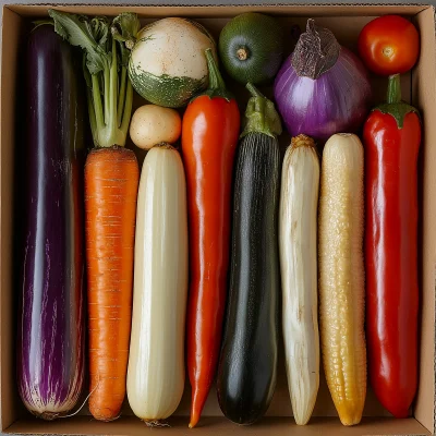 Elegant Cardboard Box of Vegetables