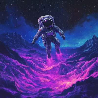 Astronaut in Iridescent Plasma