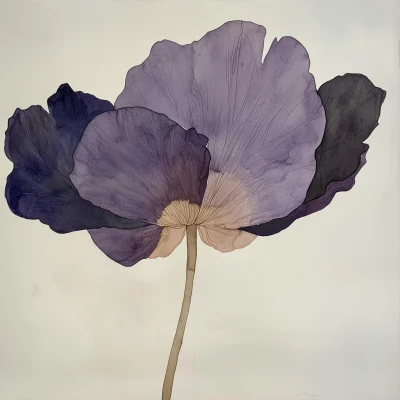 Violet Flower Watercolor