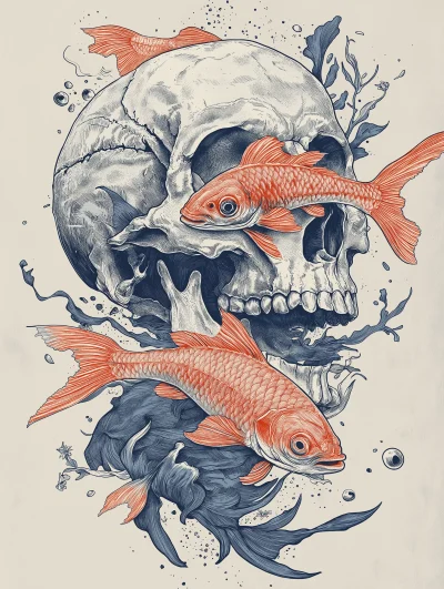 Skull and Fish