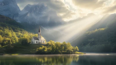 Serene Religious Landscape