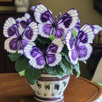 Potted Plant with Butterfly