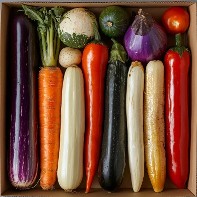 Elegant Cardboard Box of Vegetables