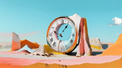 Melting Clock in Desert