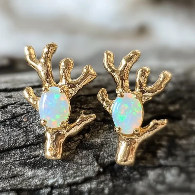 Tree Branch Opal Earrings