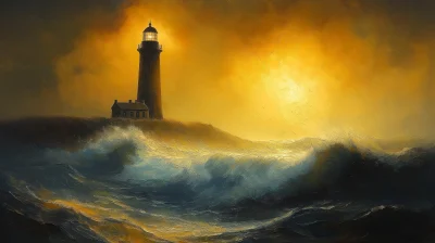 Majestic Lighthouse at Golden Hour