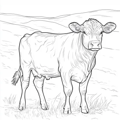 Angus Cow Coloring Page