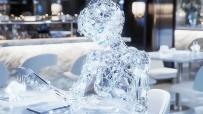 Crystal Woman in Ethereal Cafe