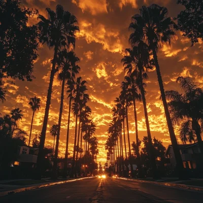 Palm Trees at Night