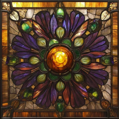 Stained Glass Floral Design